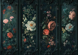 Black Vintage Floral Classic Wall Backdrop