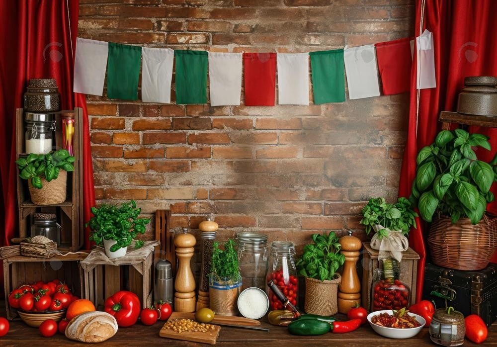 Spaghetti Ingredients Photography Backdrop