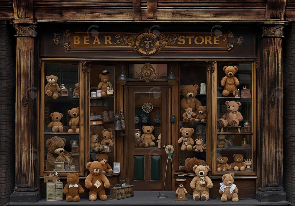 Bear Doll Shop Backdrop