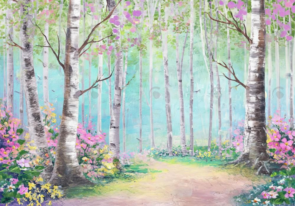 White Birch Painting Backdrop