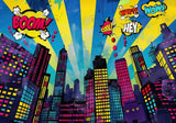 Allenjoy Superhero City Night Skyscraper Backdrop