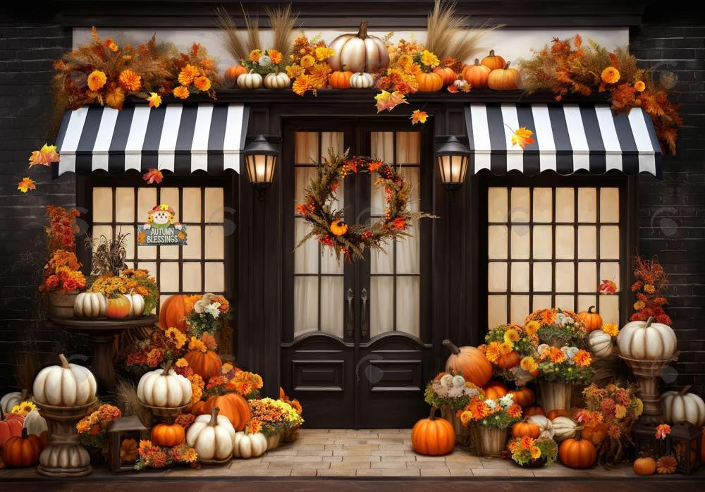 Autumn Pumpkin Store Backdrop