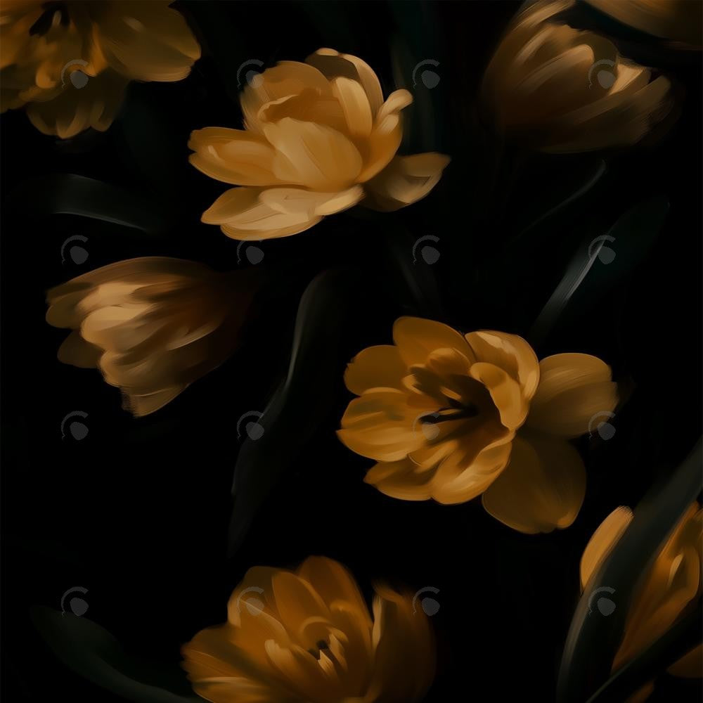 Allenjoy Yellow Dark Fine Art Floral Photography Backdrop Gbsx-01217