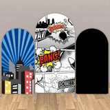 Allenjoy Hero City Custom Arched Wall Backdrop for  Birthday Party