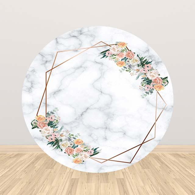 Allenjoy Marble Round Backdrop for New Born Baby Shower - Allenjoystudio