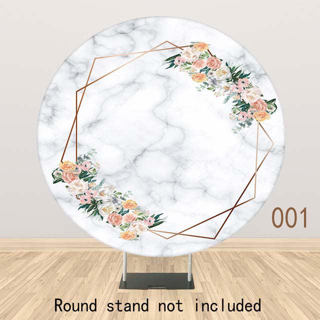Allenjoy Marble Round Backdrop for New Born Baby Shower - Allenjoystudio