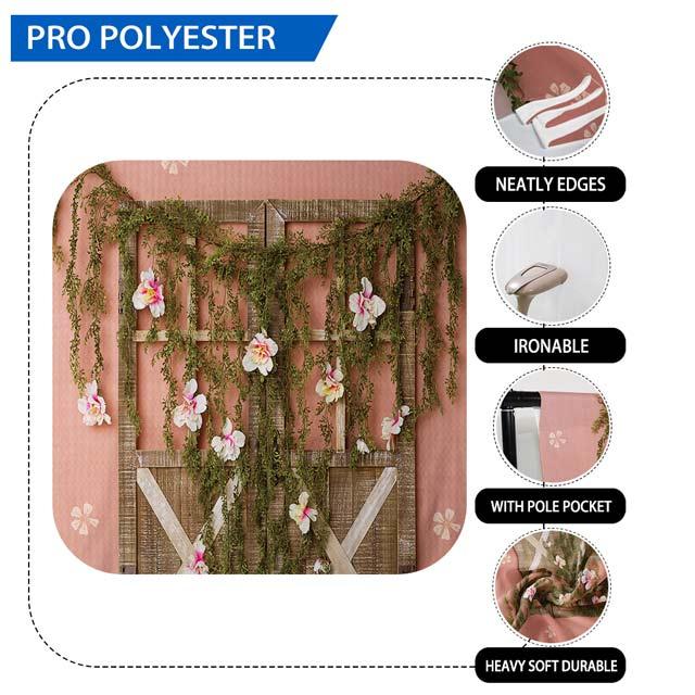 Allenjoy Wooden Door Boho Flower Backdrops for Children Portrait  Designed by Panida Phillips - Allenjoystudio