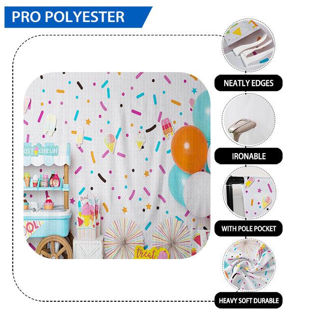 Allenjoy Ice Cream Colorful Sprinkle Treat YO' SELF Summer Backdrop for Kid's Birthday Baby Shower - Allenjoystudio
