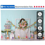 Allenjoy Easter Spring White Wood Door Eggs Bunny for Kid's Photography Photoshoot - Allenjoystudio