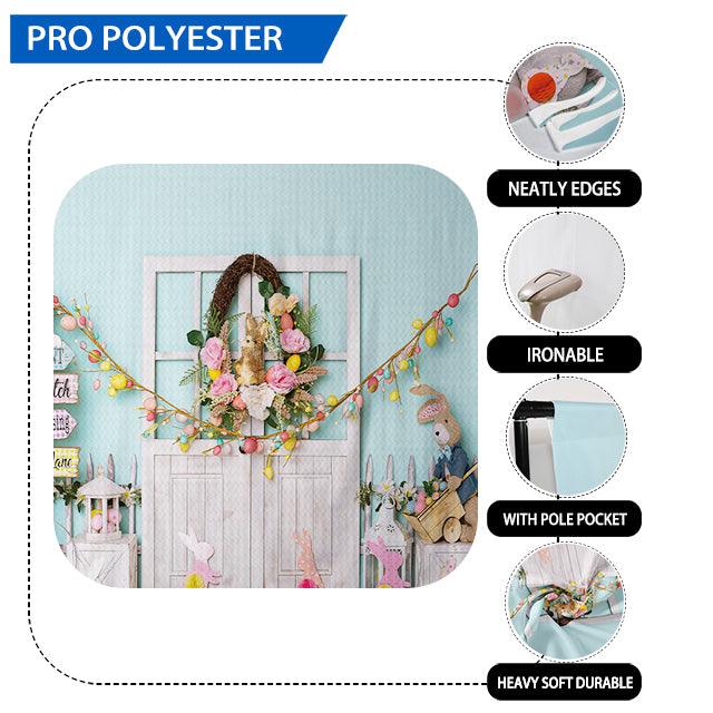 Allenjoy Easter Spring White Wood Door Eggs Bunny for Kid's Photography Photoshoot - Allenjoystudio