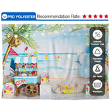 Allenjoy Summer Backdrop Beach Ice Cream Car for Kid's Birthday Baby Shower - Allenjoystudio