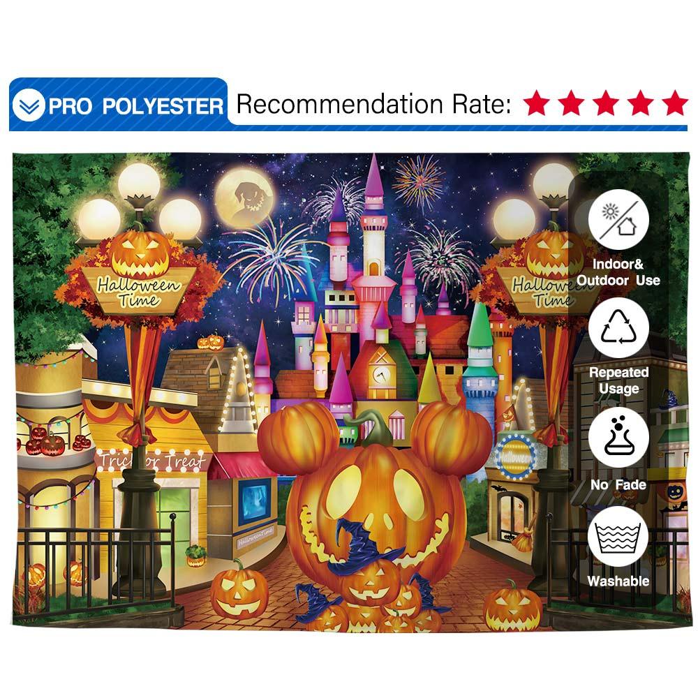 Allenjoy Halloween Pumpkin Castle for Kidsphotoshoot Backdrop - Allenjoystudio