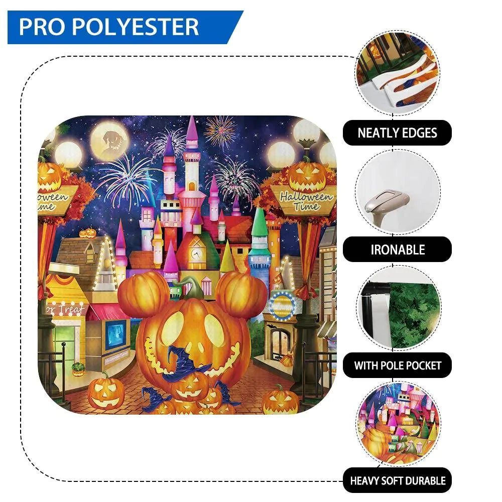 Allenjoy Halloween Pumpkin Castle for Kidsphotoshoot Backdrop - Allenjoystudio