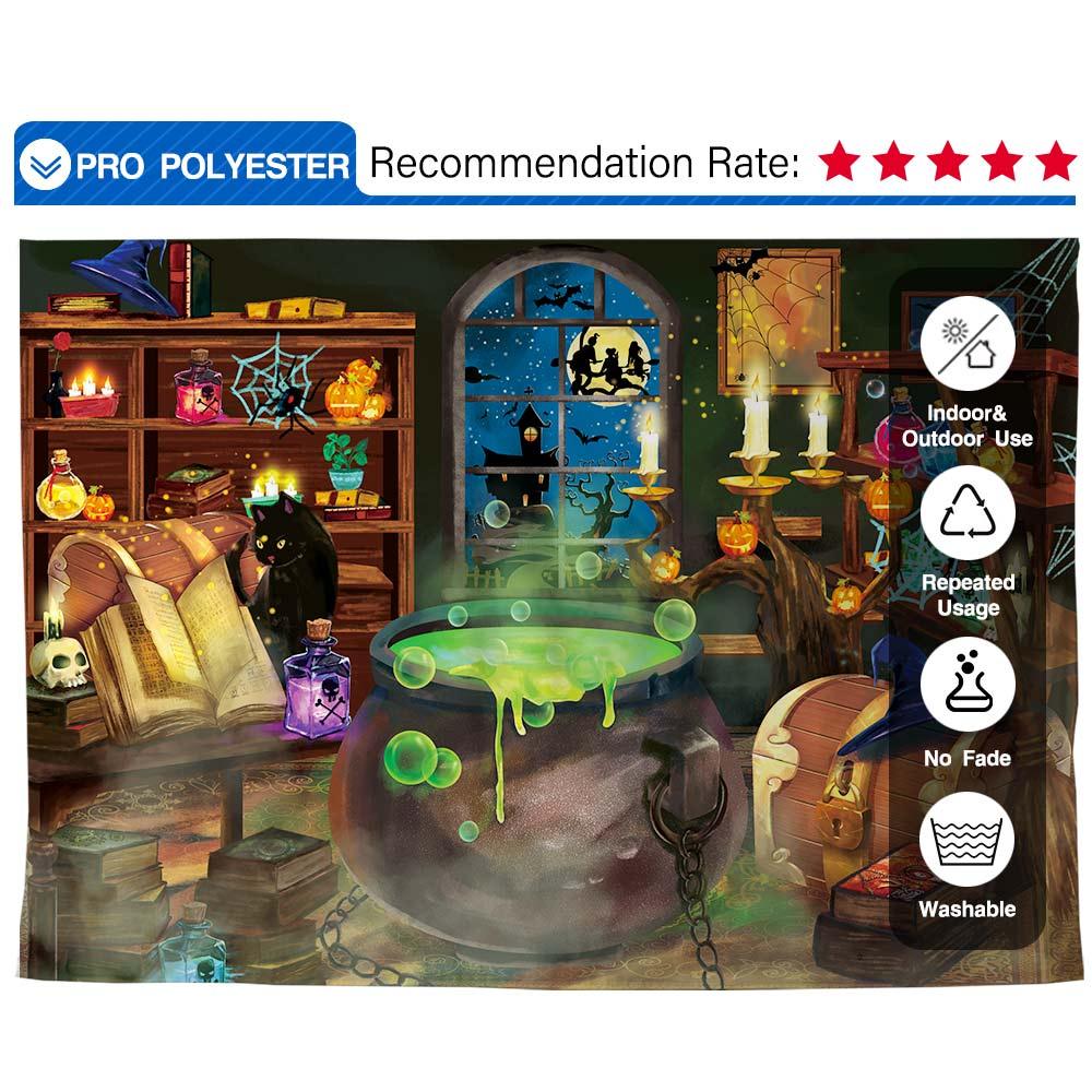 Allenjoy Autumn Magic Witches Kitchen Cauldron Backdrop for Photography - Allenjoystudio
