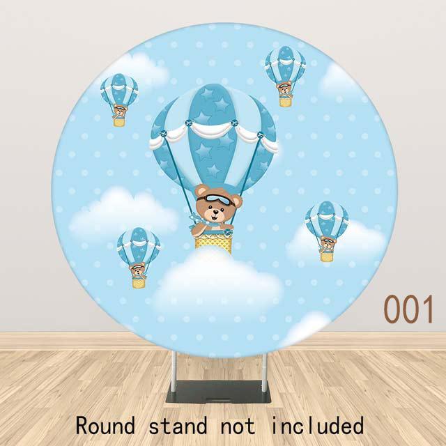 Allenjoy Air Balloon Clould Round Backdrop - Allenjoystudio
