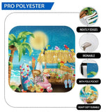 Allenjoy Aloha Luna Party Hawaiian Backdrop Flamingo Coconut Tree Surfboard Decor - Allenjoystudio