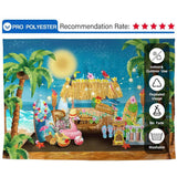 Allenjoy Aloha Luna Party Hawaiian Backdrop Flamingo Coconut Tree Surfboard Decor - Allenjoystudio
