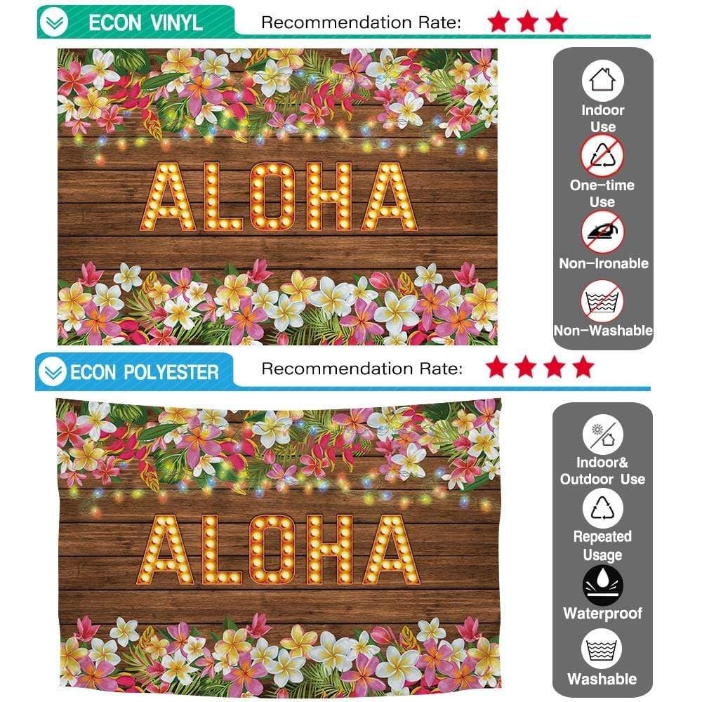 Allenjoy ALOHA Light Floral Hawaiian Luau Wood Backdrop - Allenjoystudio