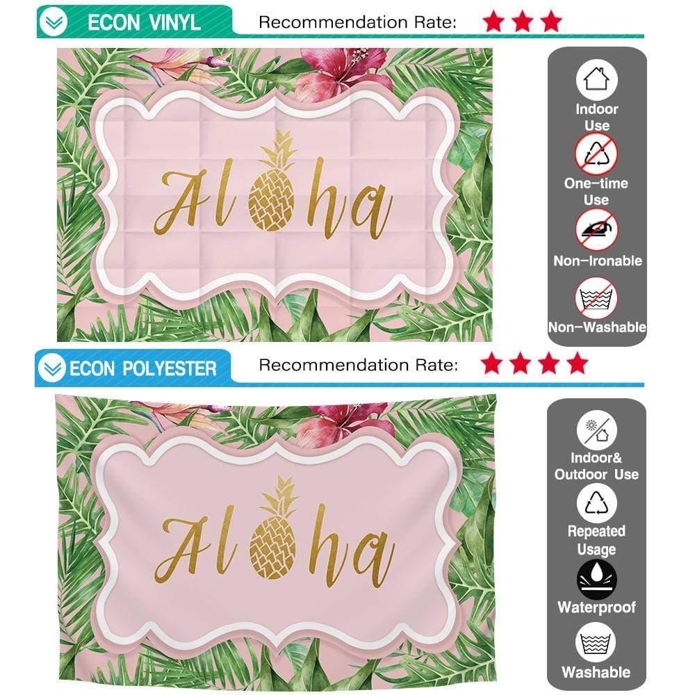 Allenjoy Aloha Pineapple Leaves Pink Backdrop for Party - Allenjoystudio