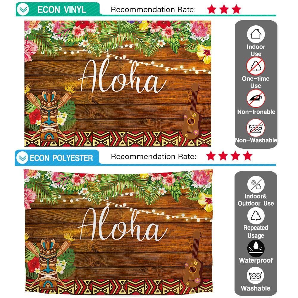 Allenjoy Aloha Tiki Luau Party Tropical Flower Backdrop - Allenjoystudio