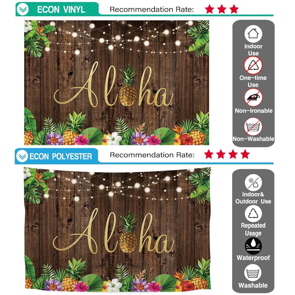 Allenjoy Aloha Wooden Backdrop Pineapple Palm Luau Party - Allenjoystudio