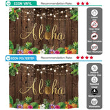 Allenjoy Aloha Wooden Backdrop Pineapple Palm Luau Party - Allenjoystudio