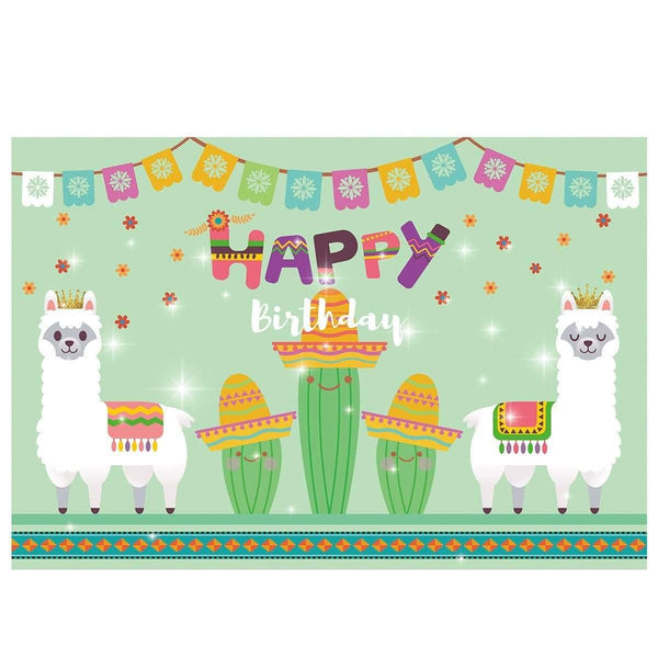 Fortnitioned Party Decoration Shooting Game Alpaca Banner Happy