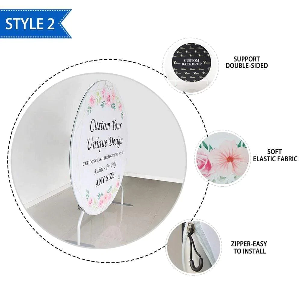 Allenjoy Alpaca Pink Round Backdrop - Allenjoystudio