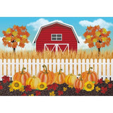 Allenjoy Autum Pumkin Farm Fence Backdrop for Birthday