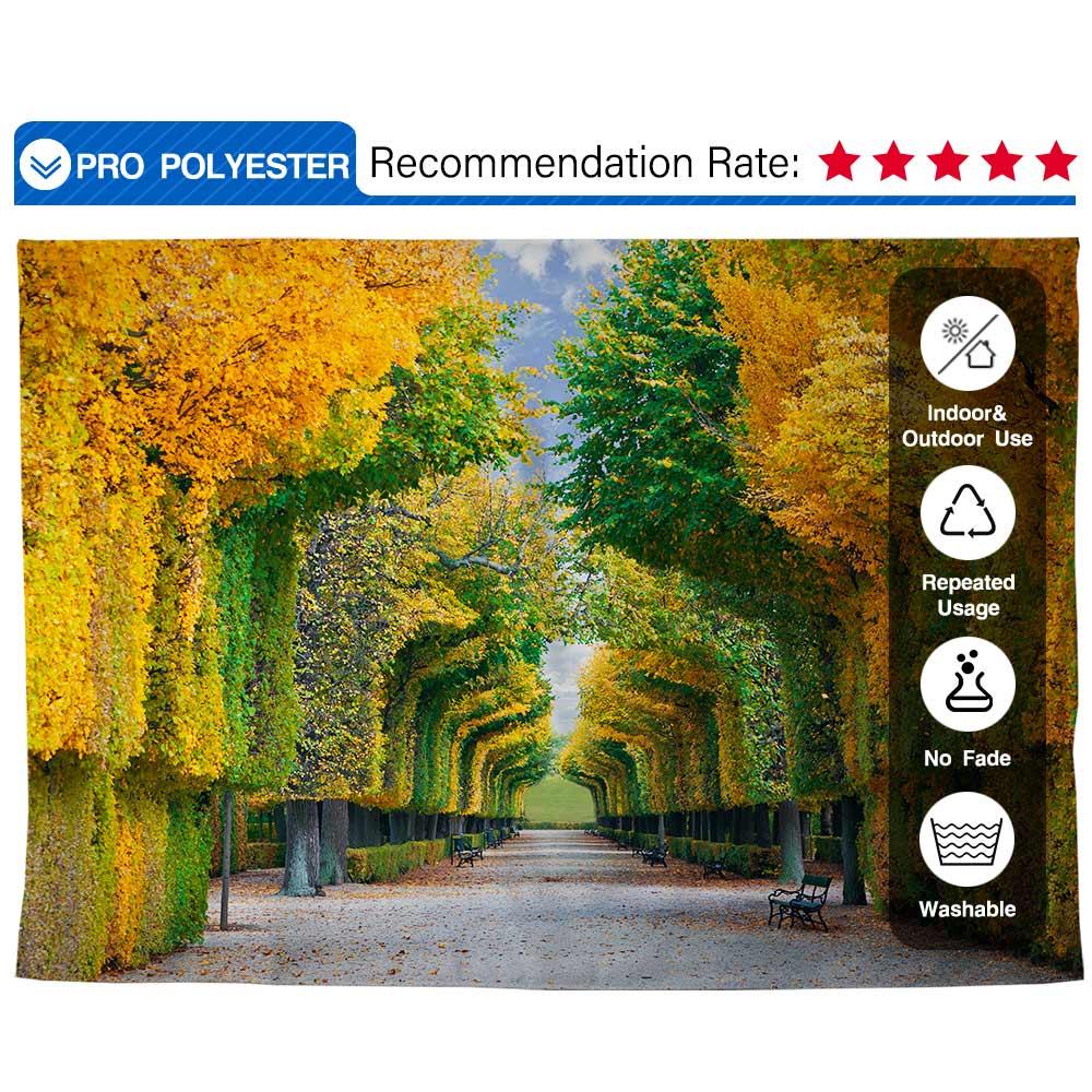 Allenjoy Autumn Long Road in Park Professional Fall Backdrop - Allenjoystudio