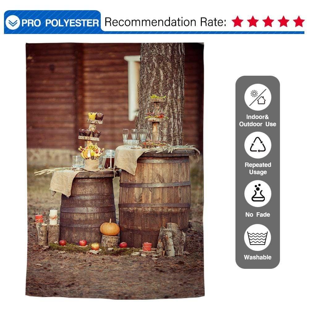 Allenjoy Barrels Wine Outdoor Tree Autumn Backdrop - Allenjoystudio