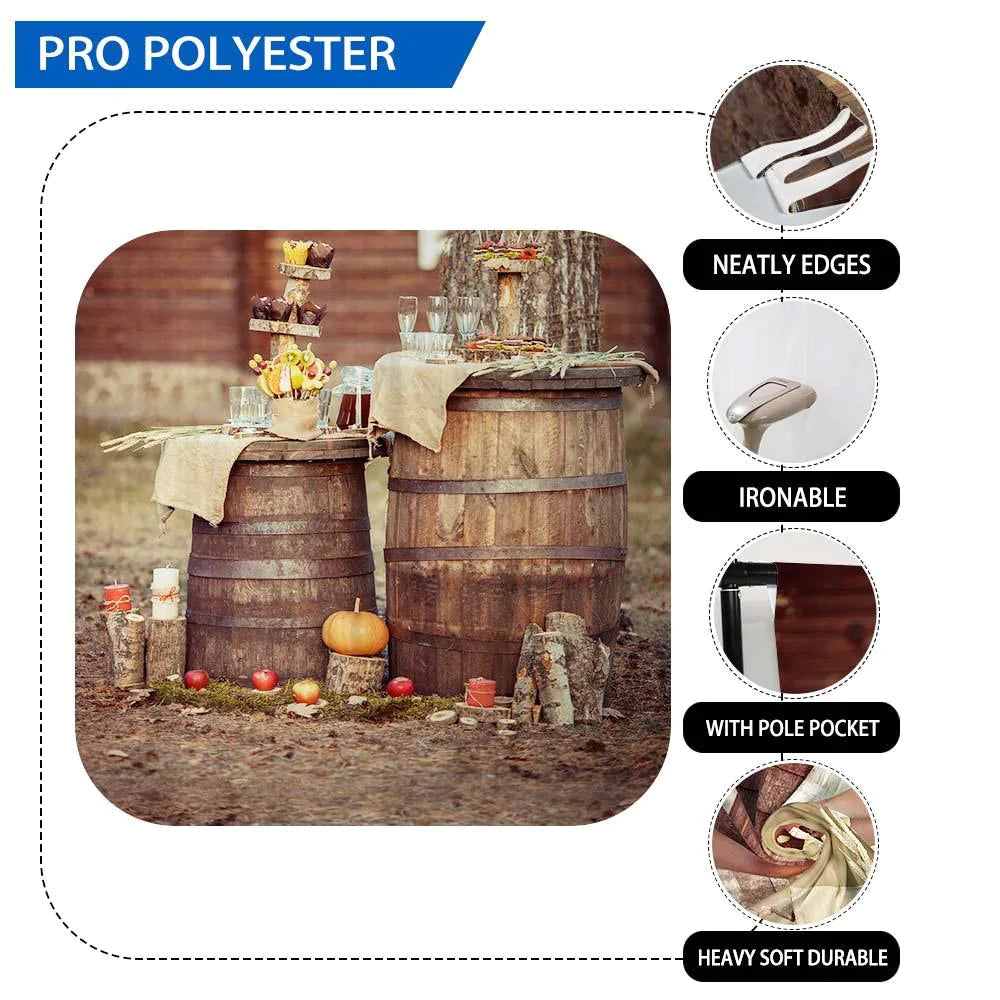 Allenjoy Barrels Wine Outdoor Tree Autumn Backdrop - Allenjoystudio