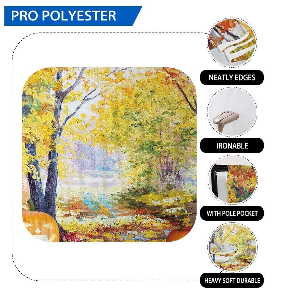 Allenjoy Oil Painting Fall Forest Backdrop Maple Leave Pumpkin - Allenjoystudio