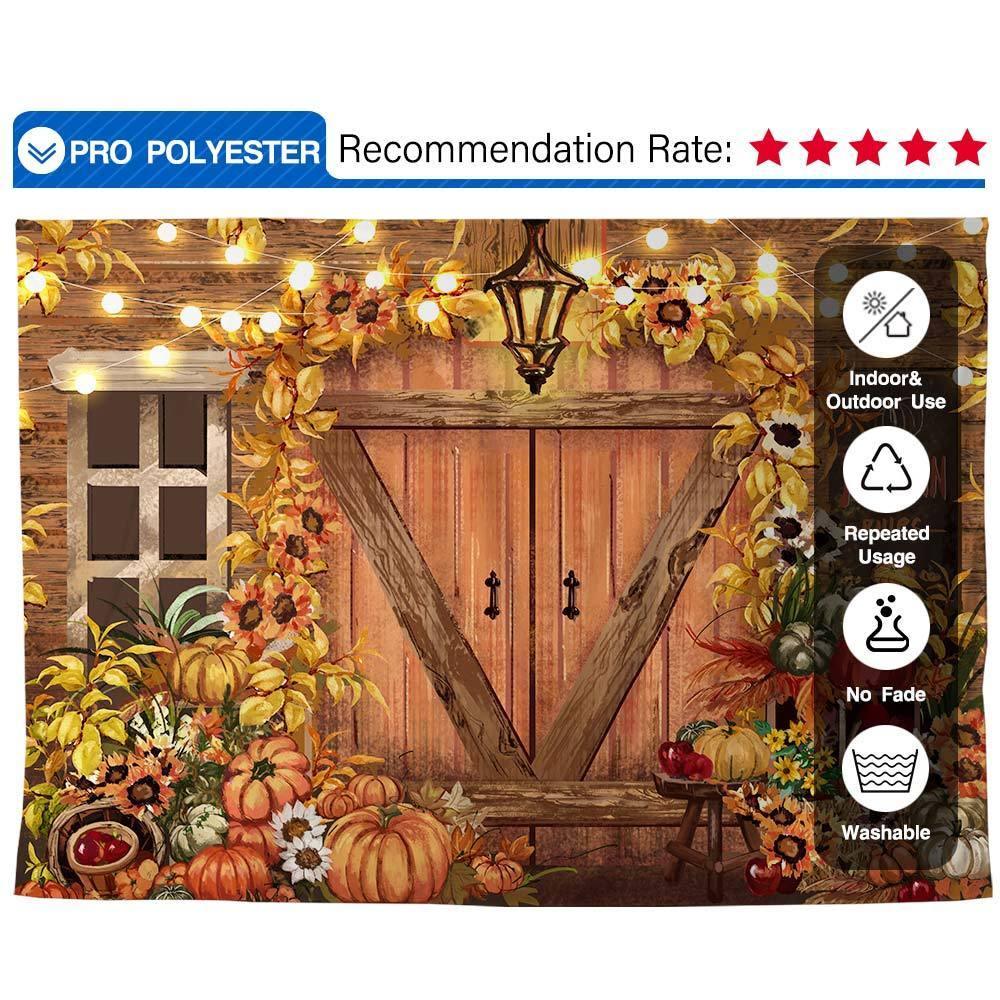 Allenjoy Autumn Kuraya Door Pumpkin Backdrop Hand-Painted for Thanksgivingday  Photography - Allenjoystudio