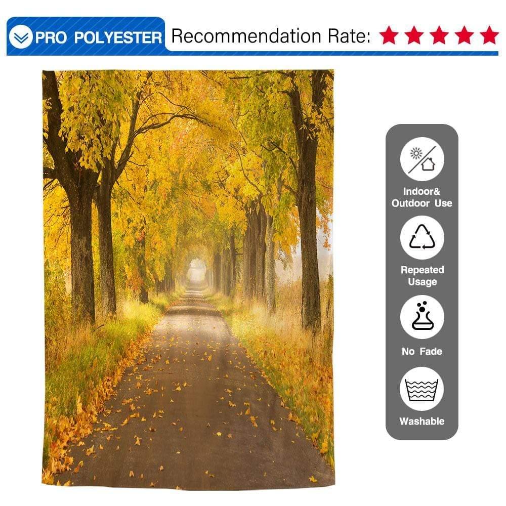 Allenjoy Autumn Forest Path Fall Maple Tree Backdrop - Allenjoystudio