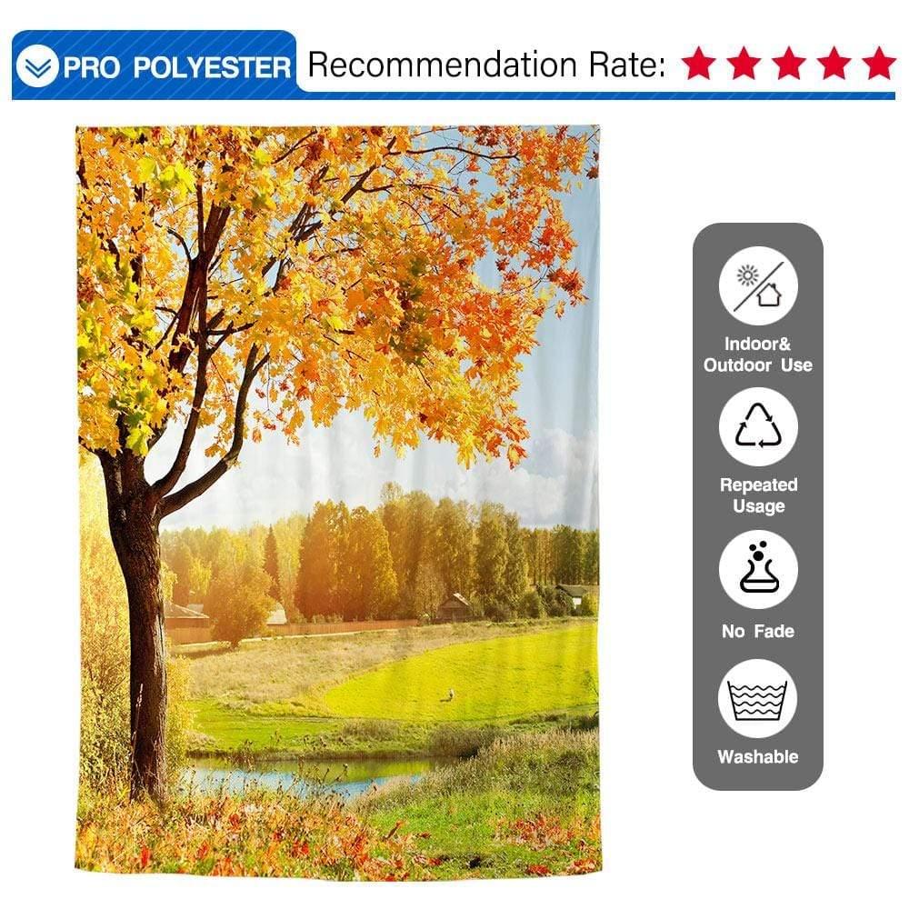 Allenjoy Autumn Forest Grass River Natural Photography Backdrop - Allenjoystudio