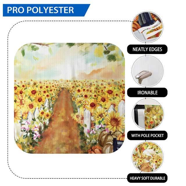 Allenjoy Autumn Sunflower Red Pickup Truck Harvest Hand-Painted Backdrop - Allenjoystudio