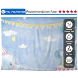 Allenjoy Baby Elephant Hand Painted Cloud Welcome Flag for Baby Shower 1st Birthday - Allenjoystudio