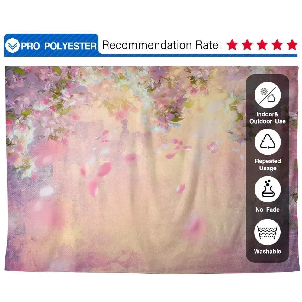 Allenjoy Dreamy Beautiful Oil Painting Floral Backdrop - Allenjoystudio