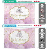 Allenjoy Baby Shower Elephant Stars Pink Watercolor Backdrop - Allenjoystudio