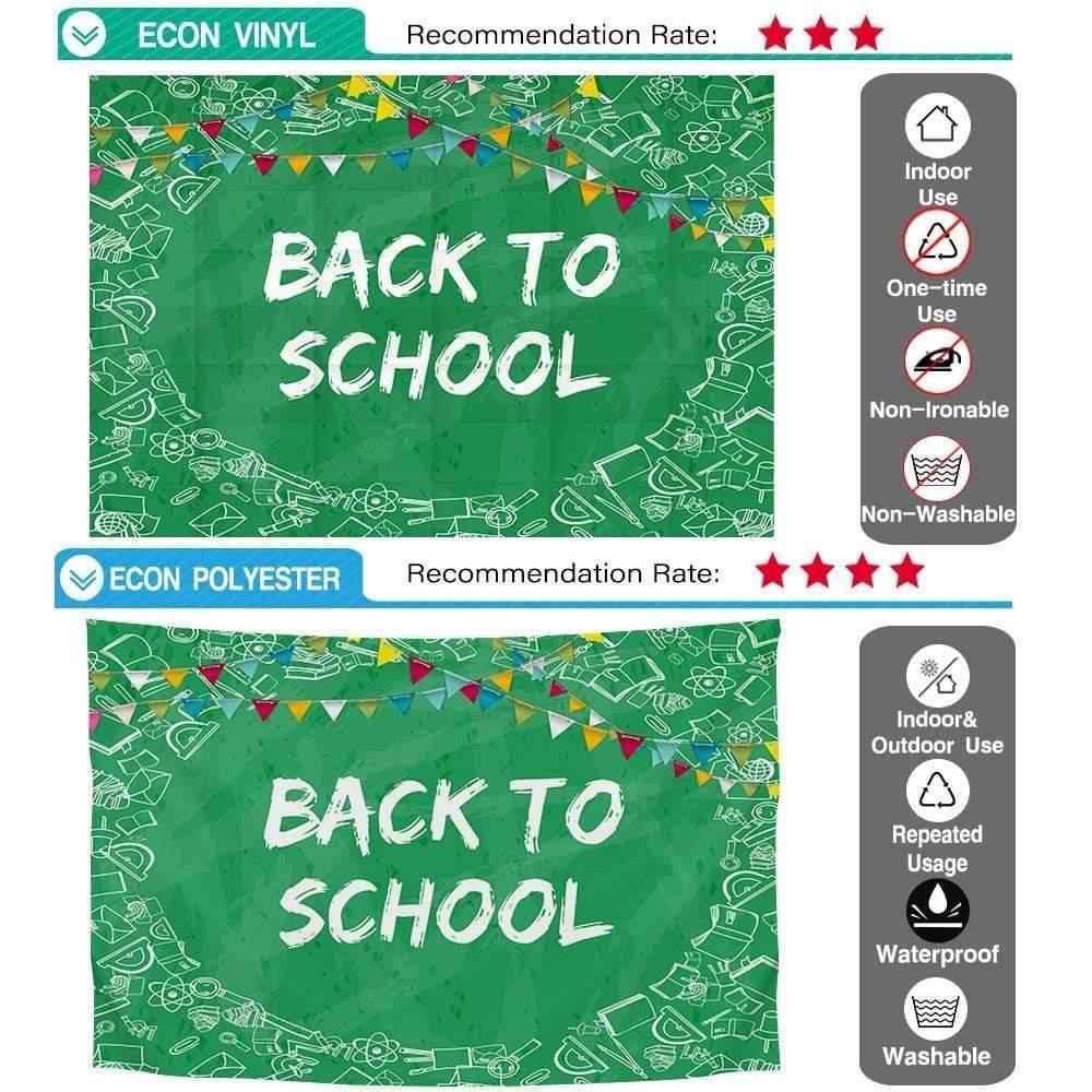 Allenjoy Back to School Colorful Flags Green Chalkboard Background - Allenjoystudio