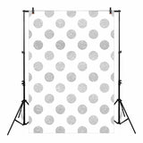 Allenjoy Backdrop Background of White Backdrop with Silver Sequin Dots Dropback - Allenjoystudio