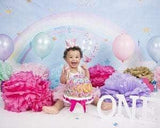Allenjoy Blue Sky White Cloud Rainbow Painting Backdrop - Allenjoystudio