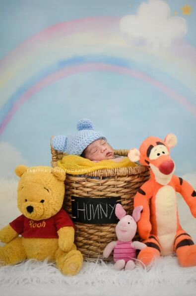 Allenjoy Blue Sky White Cloud Rainbow Painting Backdrop - Allenjoystudio