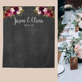 Allenjoy Backdrop Chalkboard Dark Floral Love Wedding Bridal Shower Anniversary Romantic Photocall Custom Personalized - Allenjoystudio