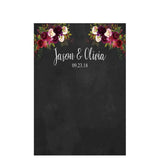 Allenjoy Backdrop Chalkboard Dark Floral Love Wedding Bridal Shower Anniversary Romantic Photocall Custom Personalized - Allenjoystudio