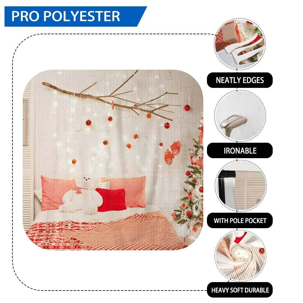 Allenjoy Christmas Bedroom Tree Bear Indoor Backdrop - Allenjoystudio