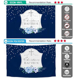 Allenjoy Christmas BAPTISM Sliver Dots  Navy Blue Backdrop - Allenjoystudio