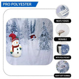 Allenjoy Christmas Houses in Pin Forest Snowman Snowland Backdrop - Allenjoystudio