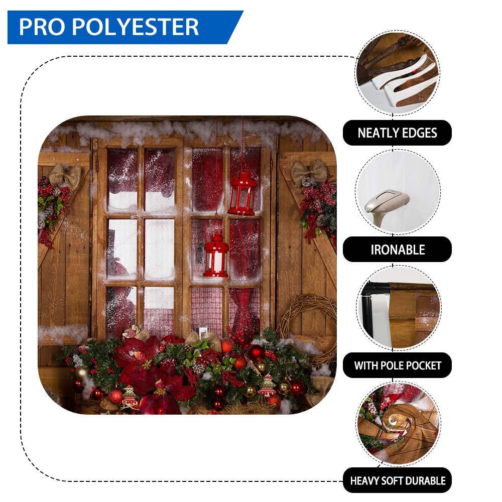 Allenjoy Christmas Wood House Window Gift Backdrop - Allenjoystudio